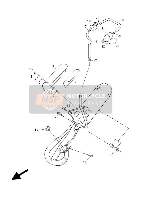 1P9E46102000, Auspuffrohreinheit 1, Yamaha, 0